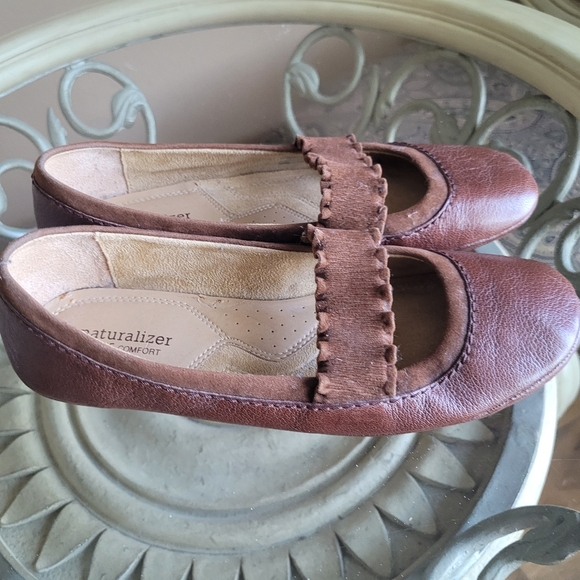 Naturalizer N5 comfort brown leather ballet style flats size 8.5 new - Picture 2 of 5